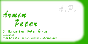 armin peter business card