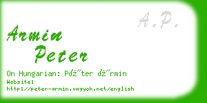 armin peter business card